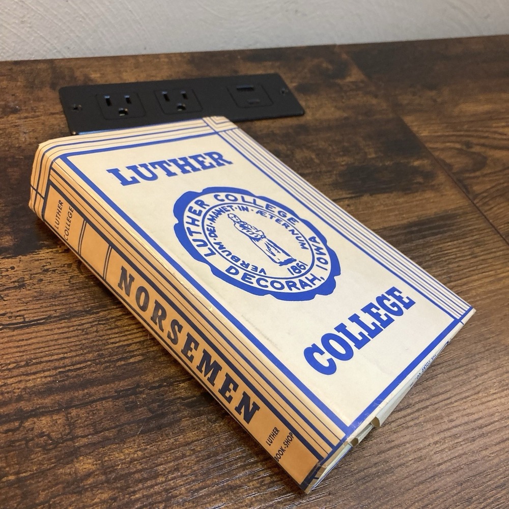 Luther College Decorah Iowa Norsemen‎ Vtg Book Shop Book Cover Fold Out Lutheran